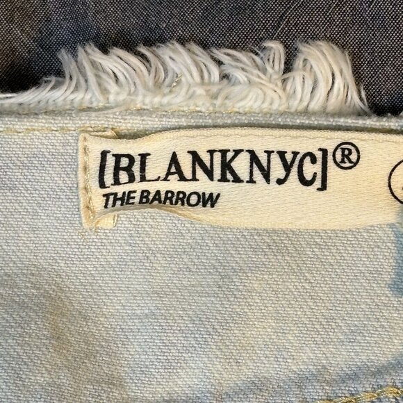 BlankNYC The Barrow Vintage High-Rise Denim Shorts Light Wash Frayed Hem Size 27 - Picture 14 of 16